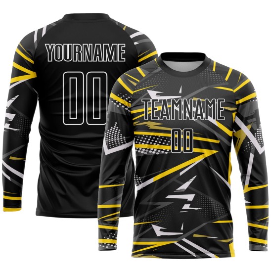 Wholesale custom-designed 100% polyester sublimation men’s long-sleeve football shirts