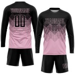 Custom Uniform Light Pink Jersey Sublimation Soccer Black