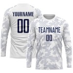 Soccer Uniform Sublimation White Jersey Navy Custom