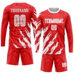 Jersey White Soccer Sublimation Uniform Custom Red