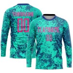 Pink-Royal Teal Custom Uniform Sublimation Jersey Soccer