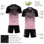 Custom Uniform Light Pink Jersey Sublimation Soccer Black