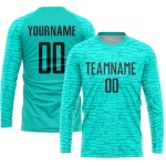 Uniform Custom Aqua Sublimation Soccer Jersey Black