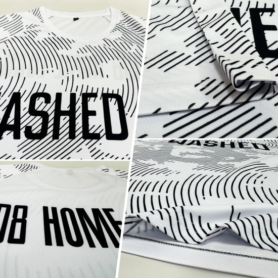 Sublimation White Black Soccer Uniform Jersey Custom